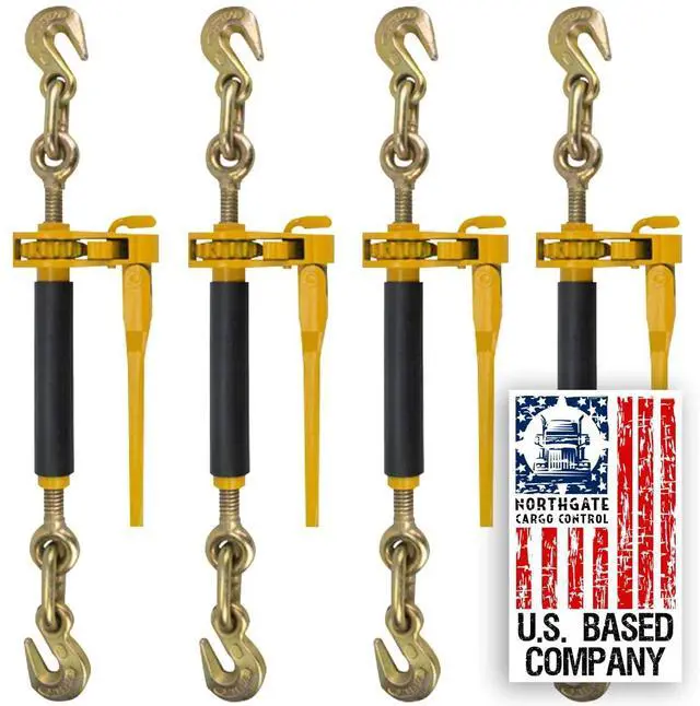 Main image of Peerless QuikBinder Plus 5/16-3/8" Ratchet Load Binders - 7,100 lbs WLL, Heavy-Duty, S.A.E. & DOT Compliant 4-Pack ()