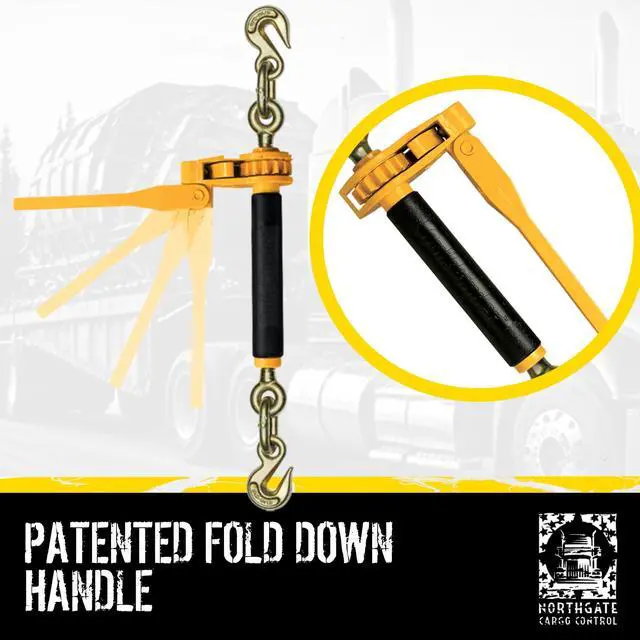 Alt view image 4 of 6 - Peerless QuikBinder Plus 5/16-3/8" Ratchet Load Binders - 7,100 lbs WLL, Heavy-Duty, S.A.E. & DOT Compliant 4-Pack ()