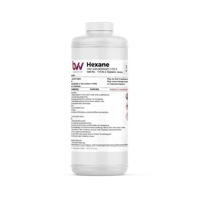 Alt view image 3 of 6 - BVV Hexane 99% Lab Grade-5 Gallon