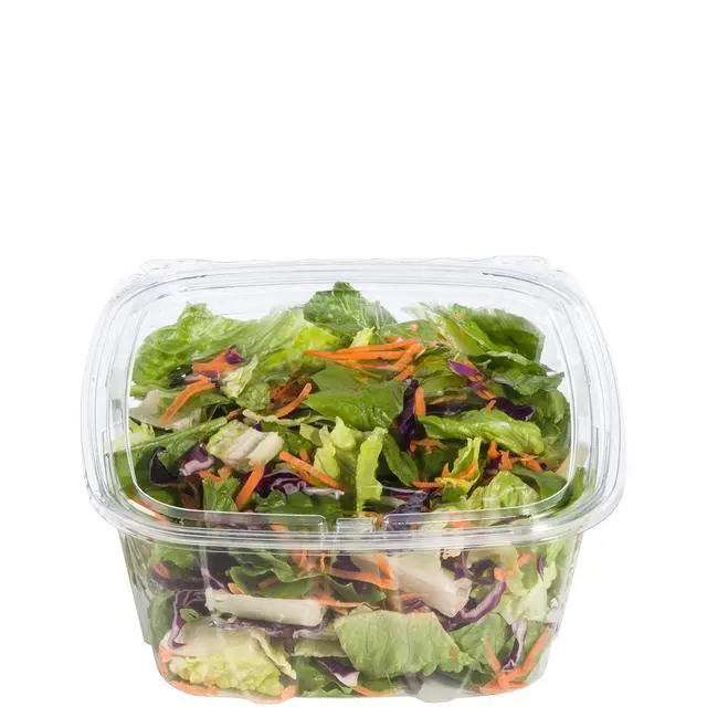 Alt view image 2 of 2 - CH64DEF 64 oz Tamper-Resistant Clear Hinged Container with Flat Lid (Case of 200)