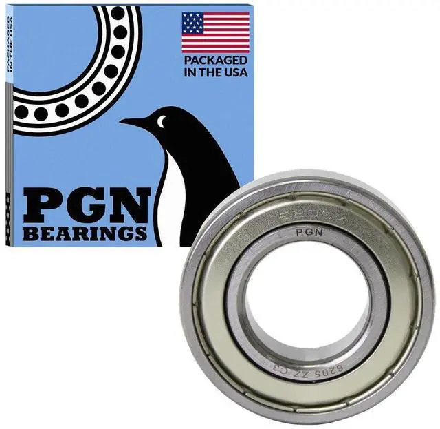 Main image of PGN (100 Pack) 6205-ZZ Bearing - Lubricated Chrome Steel Sealed Ball Bearing - 25x52x15mm Bearings with Metal Shield & High RPM Support