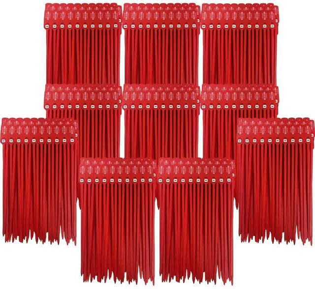 Main image of Red Plastic Security Seals (16") - Large Self Locking Shipping Seal with Print Progressive Numbering Tamper Proof for Trucks, Trailers, Cargo, Containers, Luggage (1000ct)