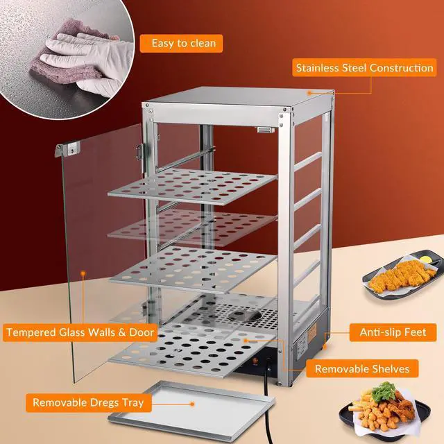 Alt view image 5 of 6 - 5-Tier 15" Commercial Food Warmer 600W Countertop Catering Pizza Display Case for Food Truck Food Tent Fast Food Restaurant