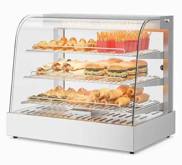 Main image of Commercial Food Warmer Display with Adjustable Shelf, 3-Tier Electric Countertop Warmers for Hamburger, Chicken, Bread, Pizza Warmer in Restaurant, Cafe, Store 800W 86-185