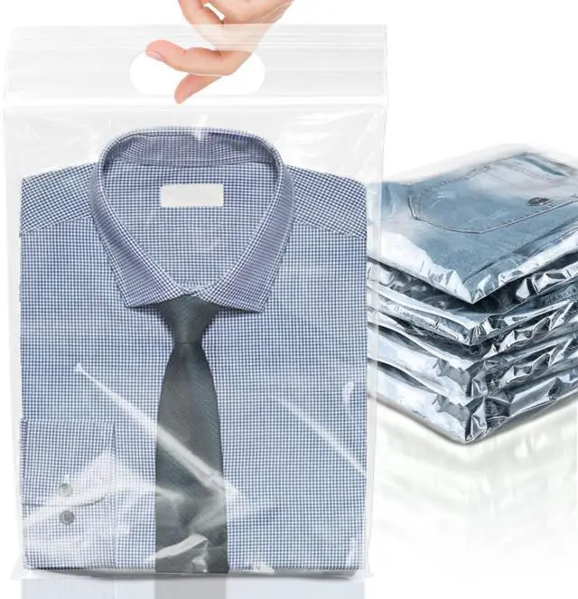 Main image of Reclosable Zipper Bags, Clear Plastic Bags with Die Cut Handles, 13 x 15 Inch Plus 3 Inch Lip, 3 Mil LDPE, Pack of 500