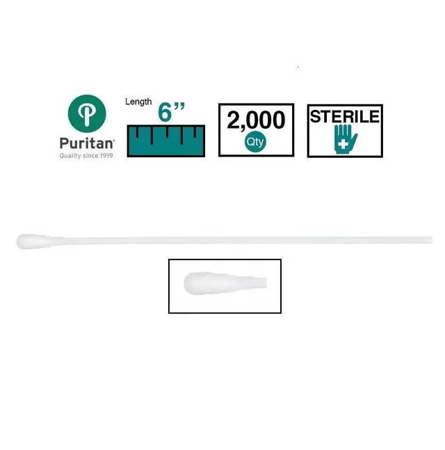 Alt view image 2 of 6 - Medical 6" Sterile Standard Polyester Swab w/Plastic Handle - 25-806 2PD - Case of 2000