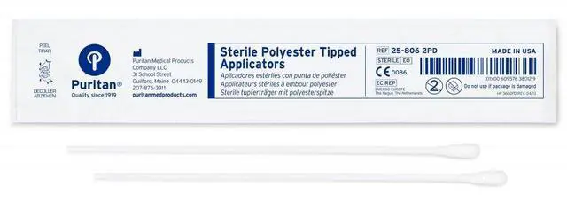 Alt view image 3 of 6 - Medical 6" Sterile Standard Polyester Swab w/Plastic Handle - 25-806 2PD - Case of 2000