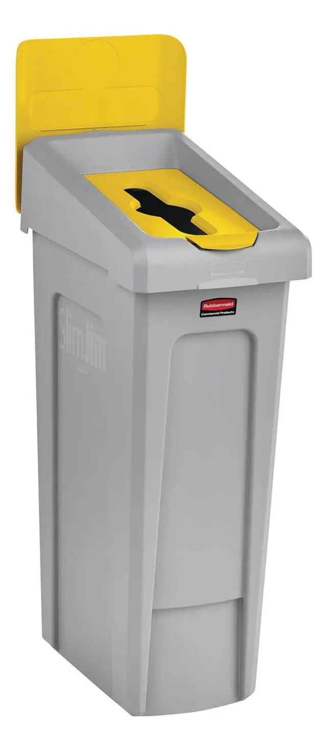 Alt view image 2 of 6 - SLIM JIM Recycling Station 1-Stream Bottles/Cans Bin/Can/Kit/Station, 23 GAL, for Kitchens/Classrooms/Offices/Back of House/Higher Education/Commercial Facilities