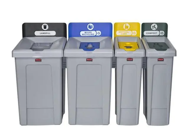 Alt view image 5 of 6 - SLIM JIM Recycling Station 1-Stream Bottles/Cans Bin/Can/Kit/Station, 23 GAL, for Kitchens/Classrooms/Offices/Back of House/Higher Education/Commercial Facilities