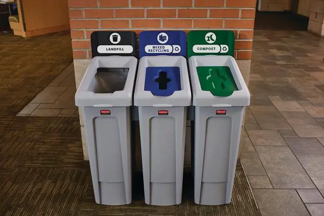 Alt view image 6 of 6 - SLIM JIM Recycling Station 1-Stream Bottles/Cans Bin/Can/Kit/Station, 23 GAL, for Kitchens/Classrooms/Offices/Back of House/Higher Education/Commercial Facilities
