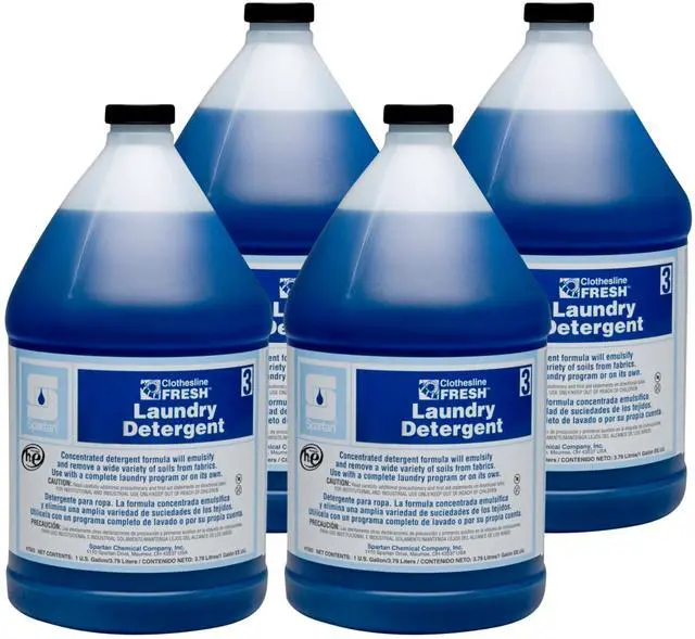 Main image of Clothesline Fresh laundry detergent 3, liquid, fresh scent, 4 gallon case, commercial laundry care