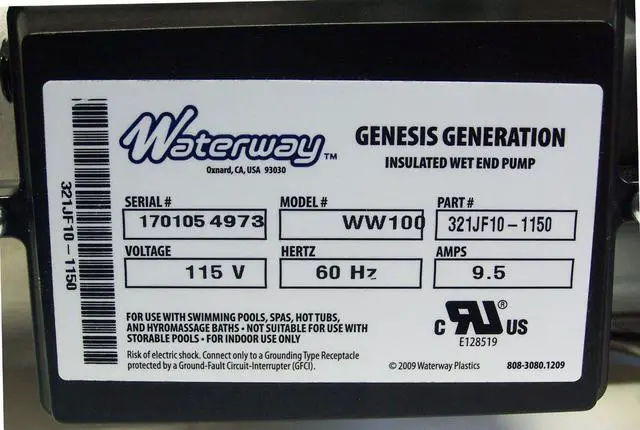 Alt view image 3 of 4 - Whirlpool Bath Tub Jet Pump - 1hp, 9.0 amps, 115 volts w/Cord and Air Switch