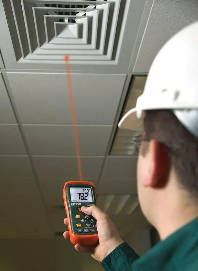 Alt view image 2 of 3 - AN200 CFM/CMM Mini Thermo-Anemometer with Built-in Infrared Thermometer