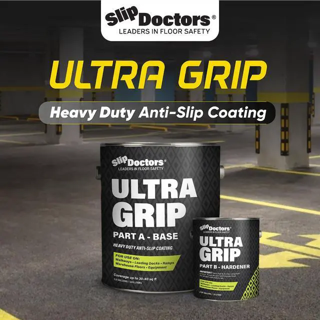 Alt view image 2 of 6 - Ultra Grip Extra High Traction (Regular, Yellow) Non-Skid Paint for Industrial Surfaces, Gallon, Two-Part Epoxy