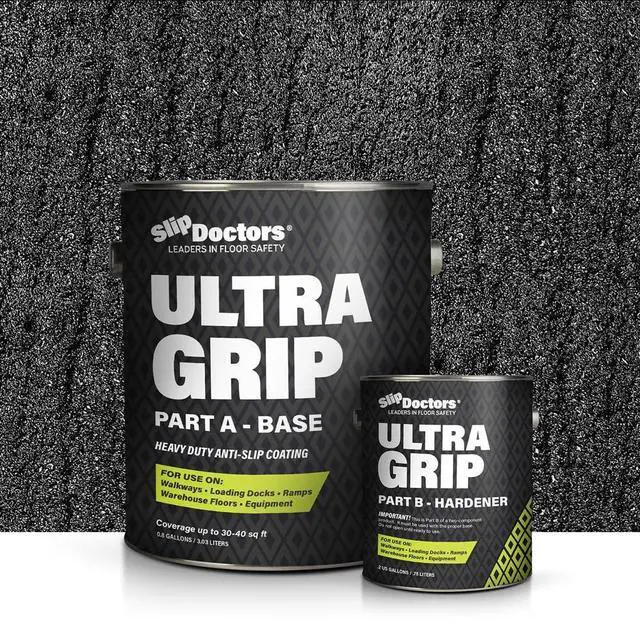 Main image of Ultra Grip Extra High Traction (Regular, Black) Non-Skid Paint for Industrial Surfaces, Gallon, Two-Part Epoxy