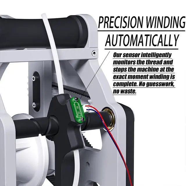 Alt view image 4 of 6 - Electric 3D Filament Respooler - Automatic Spool Winder with Smart Start & Stop, Adjustable Tension Control, Universal for PLA PETG ABS TPU, Fast 5-Minute Winding for 3D Printing