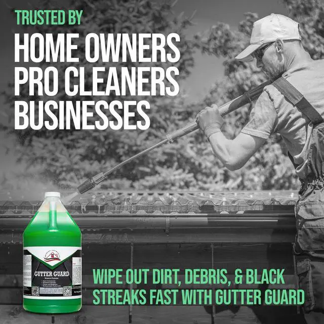 Alt view image 6 of 6 - Gutter Guard by Southeast Softwash | Heavy Duty Gutter Cleaner for Black Streak Removal | Pressure Washer Cleaning Solution for Aluminum and Vinyl Gutters (4 Gallons)
