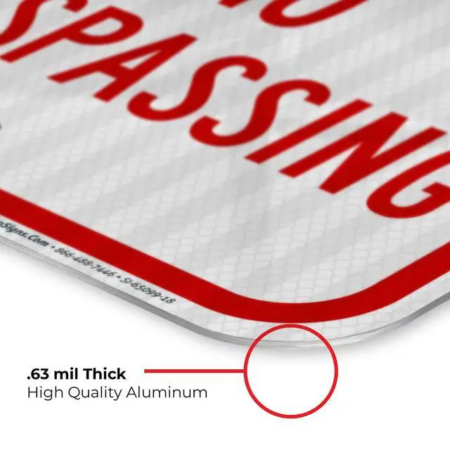 Alt view image 5 of 6 - Private Road No Trespassing Sign, (SI-65099) | 12x18 3M EGP Reflective Stand Set w/Post & Iron Base USA Made