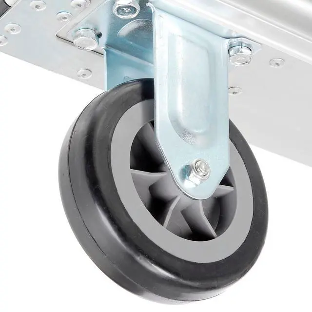 Alt view image 6 of 6 - Lightweight Folding Platform Truck, Aluminum, 36" L x 24" W, 600 Lb. Capacity, 2 Swivel & 2 Rigid 5" Rubber Casters, Flatbed Push Cart