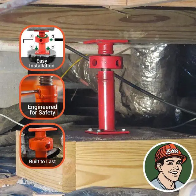 Alt view image 6 of 6 - Manufacturing Adjustable Mini Screw Jack Post - House Jack for Foundation, Floor Leveling & Concrete Bracing - 15,000 lb Capacity, 5.5" Adjustable Lift, Support & Leveling