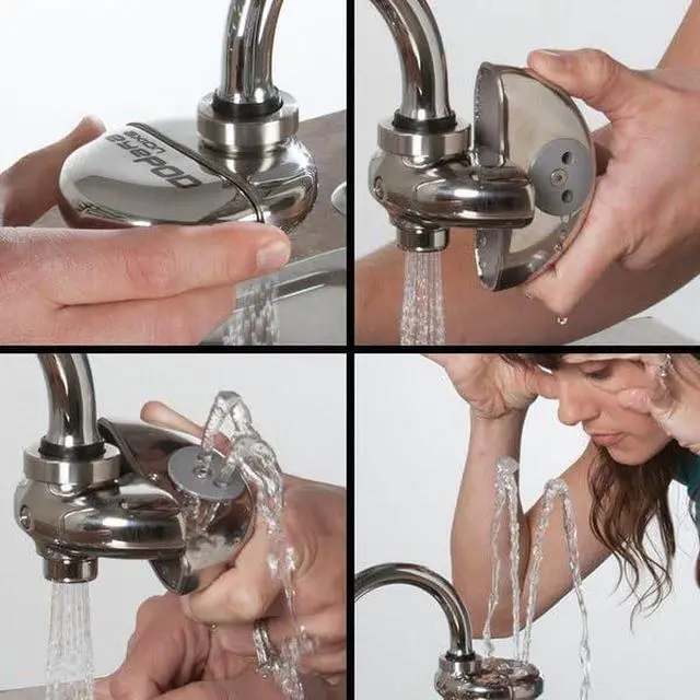 Alt view image 2 of 6 - 7620 Axion eyePOD Polished Stainless Steel Faucet-Mounted Eyewash, Silver, 12 x 12 x 12 inches