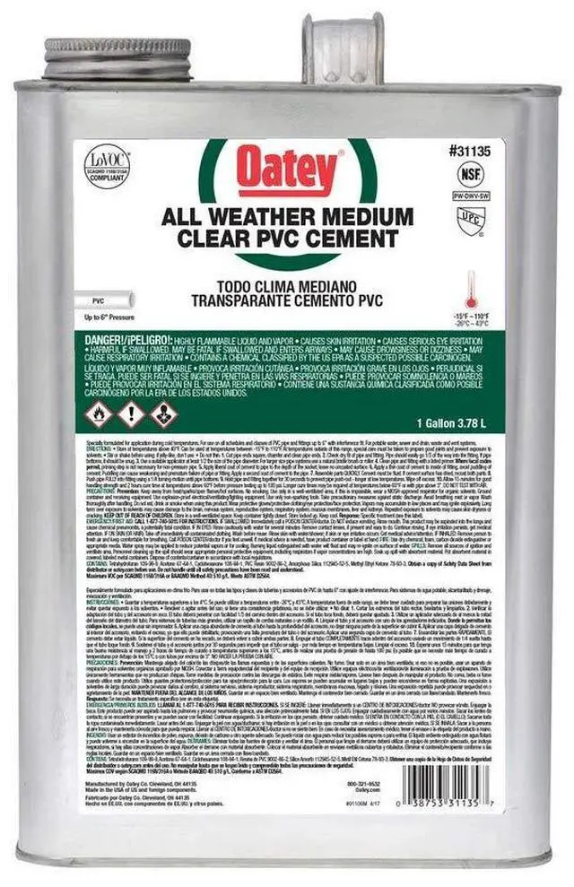 Main image of 31135 PVC All Weather Cement, Clear, Gallon