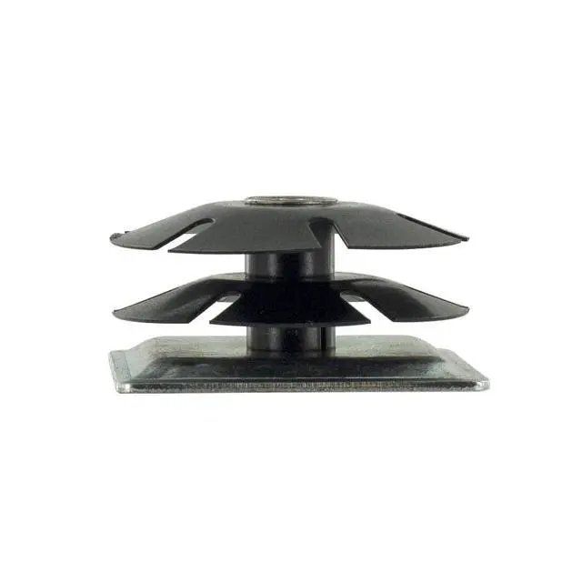 Alt view image 3 of 6 - Industries Double Star Threaded Caster Insert | Heat Treated Steel | Fits 2 Inch Square 16-18 Gauge Tube | Thread: 3/8-16 | 100 Pack