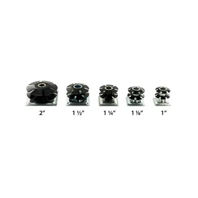 Alt view image 6 of 6 - Industries Double Star Threaded Caster Insert | Heat Treated Steel | Fits 2 Inch Square 16-18 Gauge Tube | Thread: 3/8-16 | 100 Pack