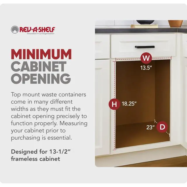 Alt view image 4 of 6 - Top Mount Double Pullout Under Cabinet 27 Quart Kitchen Trash Cans, 150 Pound Rated Full-Extension Slides, 4WCTM-15DM2-343-FL