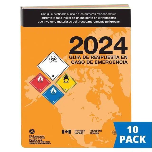 Alt view image 2 of 6 - 2024 Emergency Response Guidebook (ERG), Soft Bound, 5.5 x 7.5", Spanish, 10-Pack, J. J. Keller & Associates, Inc