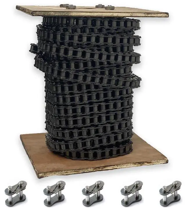 Main image of PGN #50 Roller Chain - 50 Feet + 5 Free Connecting Links - Carbon Steel Chain