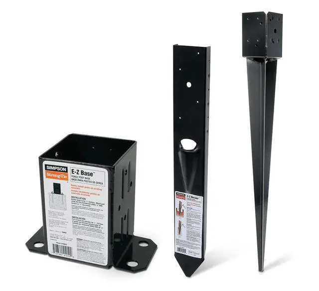 Alt view image 2 of 6 - FPBS44 E-Z Spike Black Powder-Coated Post-Base Spike for 4x4 (Pack of 4)