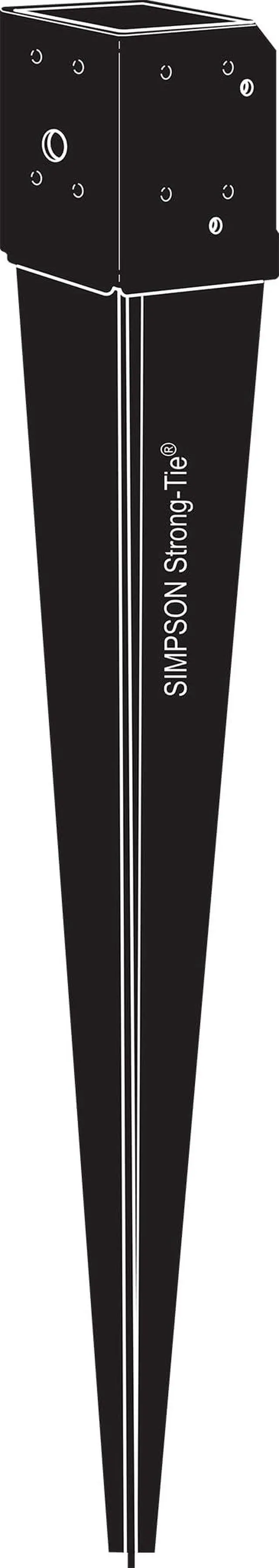 Alt view image 5 of 6 - FPBS44 E-Z Spike Black Powder-Coated Post-Base Spike for 4x4 (Pack of 4)