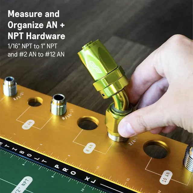 Alt view image 2 of 6 - SST - Identibolt PRO NPT/an - Thread Checker with Magnetic Wall Mount - 15 Nut & Bolt Identifier Gauge - Measures 1/16 - 1 NPT & #2 - #12 an - Tight Tolerance & Precise