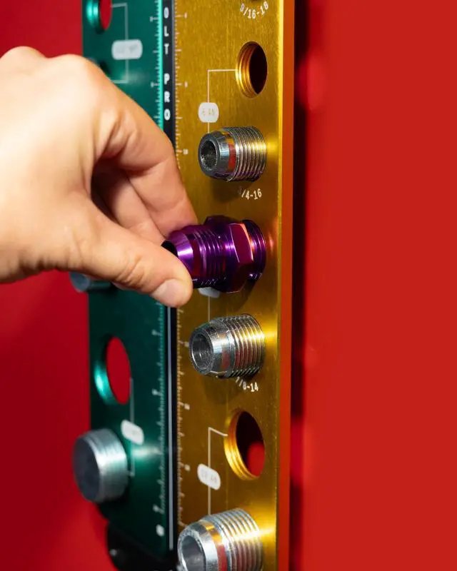 Alt view image 5 of 6 - SST - Identibolt PRO NPT/an - Thread Checker with Magnetic Wall Mount - 15 Nut & Bolt Identifier Gauge - Measures 1/16 - 1 NPT & #2 - #12 an - Tight Tolerance & Precise