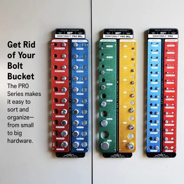 Alt view image 6 of 6 - SST - Identibolt PRO NPT/an - Thread Checker with Magnetic Wall Mount - 15 Nut & Bolt Identifier Gauge - Measures 1/16 - 1 NPT & #2 - #12 an - Tight Tolerance & Precise