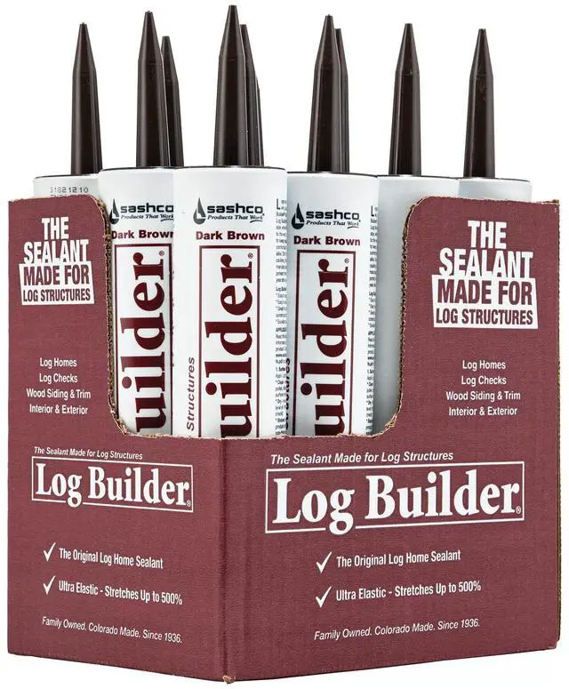 Main image of Log Builder Acrylic Latex Chinking Sealant, 10.5 oz Cartridge, Dark Brown (Case of 12)
