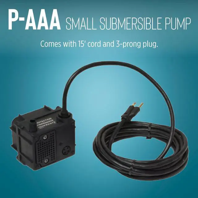 Alt view image 6 of 6 - P-AAA 115 Volt, 1/160 HP, 120 GPH Manual Submersible Oil-Filled Statuary Fountain/Recirculating Water Pump, 15-Ft. Cord, Black, 523375