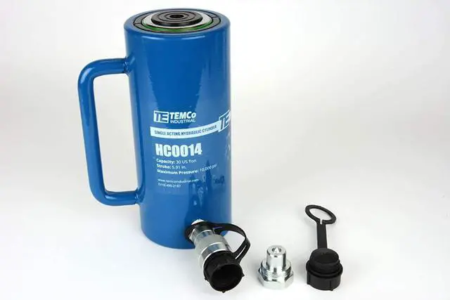 Alt view image 2 of 6 - TEMCo 30 Ton Hydraulic Cylinder 6" Stroke Single Acting 10,000 PSI Machinery, Foundation Support & Construction