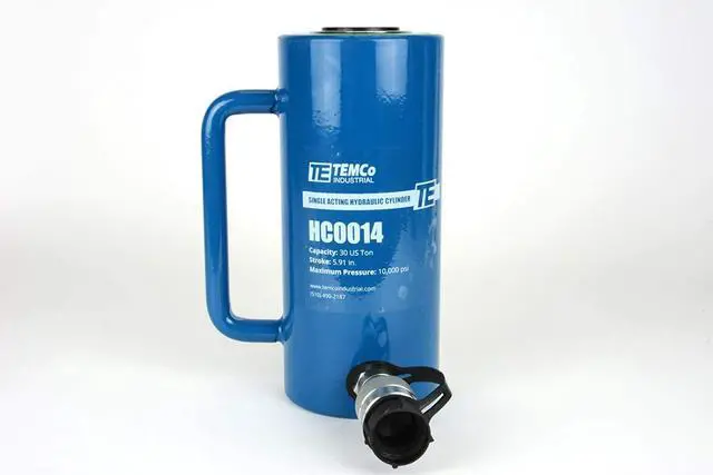 Alt view image 4 of 6 - TEMCo 30 Ton Hydraulic Cylinder 6" Stroke Single Acting 10,000 PSI Machinery, Foundation Support & Construction