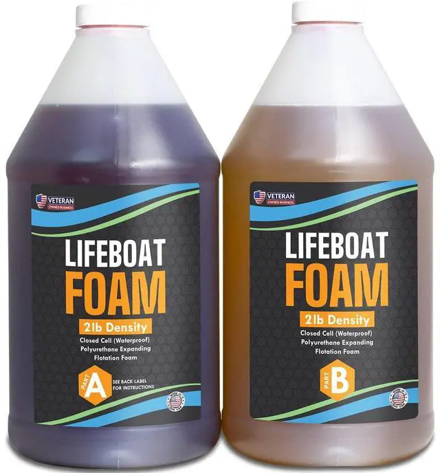 Main image of Lifeboat Polyurethane Pour Foam 2lb Density 2 Gallon Kit 2-Part Closed Cell Rigid Expanding Foam - Extended Time Formula - For Boat Buoyancy, Flotation, Filling, Deep Pour, Soundproofing, & Insulation