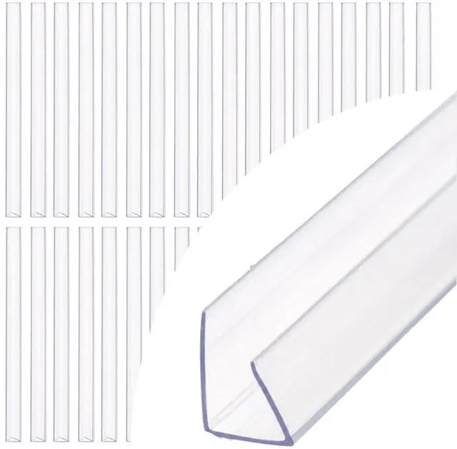 Main image of 6mm Polycarbonate U Cap 4ft Clear U Channel End Cap for Twin Wall Polycarbonate Sheets, UV Resistant Edge Protector for Greenhouse Panels & Roofing, Pack of 50