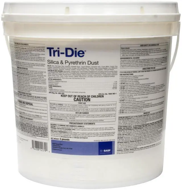 Main image of Tri-Die Silica & Pyrethrum Dust Insecticide - Lambda-Cyhalothrin Desiccant Dust - Crack & Crevice Treatment