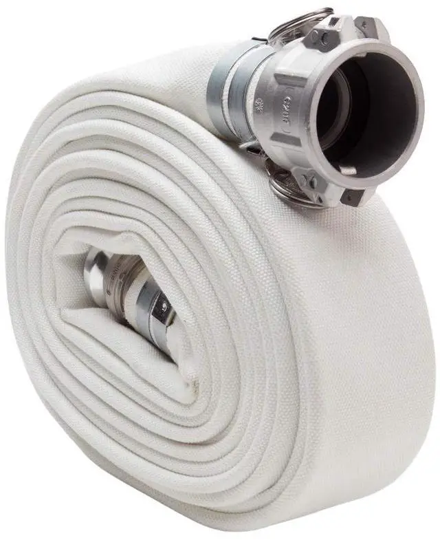 Main image of White 2" x 25' Double Jacket Camlock (Cam and Groove) Mill Discharge Hose