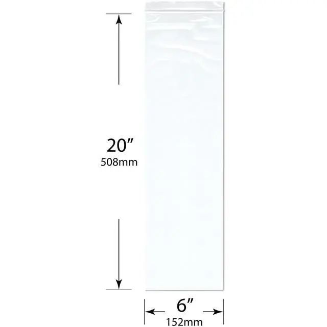 Alt view image 2 of 4 - 6" x 20" (Case of 1,000), 2 Mil Zipper Reclosable Plastic Bags