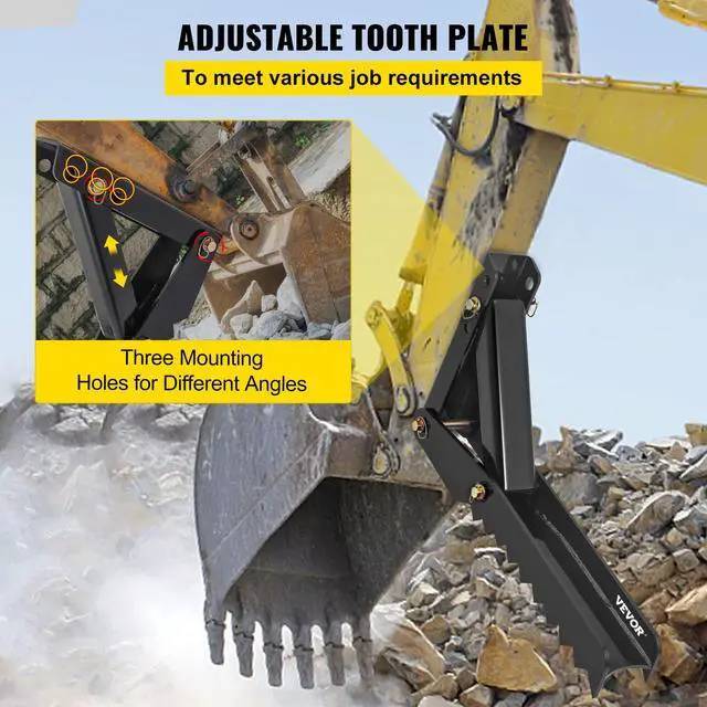 Alt view image 6 of 6 - 32 inch Backhoe Excavator Thumb Attachments Weld On Adjustable Boom Tractor Excavator 1/2Inch Teeth Thick Steel Plate Assembly 12MM Bolt-On Design