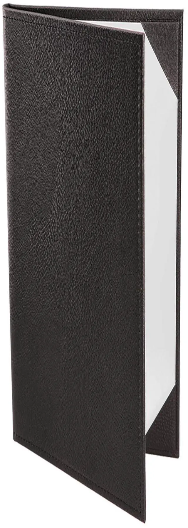 Main image of s Made of Premium Faux Leather (10-Pack) - 4.25" X 11" - Wine List - Bar Menu (Black, 2 Views)