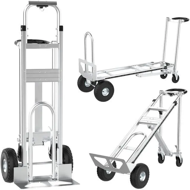 Main image of 3 in1 Convertible Hand Truck, Folding Aluminum Hand Trucks 880lb Load Appliance Dolly, Heavy Duty Dolly Cart Converts Platform Cart, Portable Cart Luggage,Travel,Moving,Shopping,Office Use (Silver)