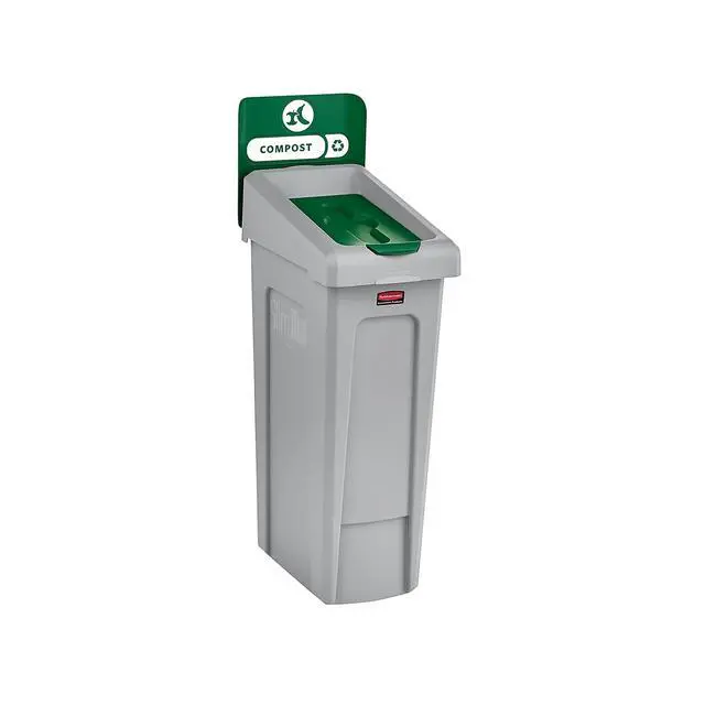 Alt view image 2 of 6 - SLIM JIM Recycling Station 1-Stream Compost Bin/Can/Kit/Station, 23 GAL, for Kitchens/Classrooms/Offices/Back of House/Higher Education/Commercial Facilities