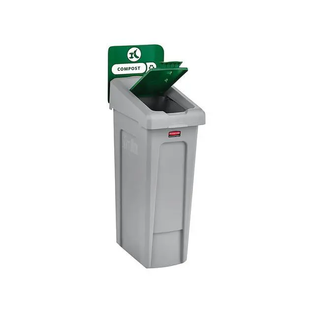 Alt view image 3 of 6 - SLIM JIM Recycling Station 1-Stream Compost Bin/Can/Kit/Station, 23 GAL, for Kitchens/Classrooms/Offices/Back of House/Higher Education/Commercial Facilities